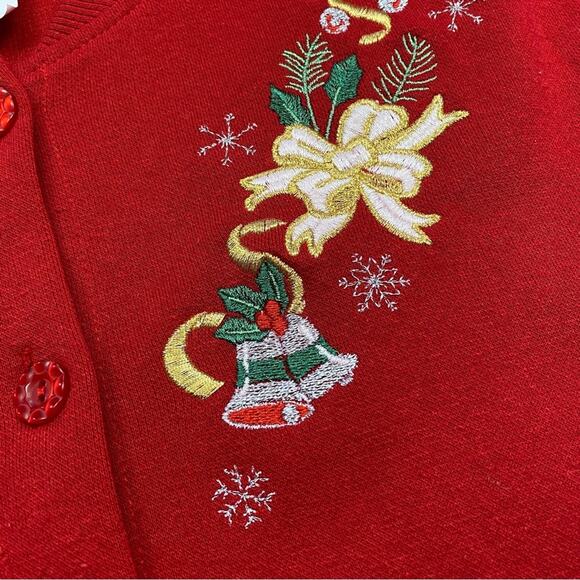 Vintage Bon Worth Grandma Christmas Holiday Embroidered sweater Medium - Picture 6 of 6